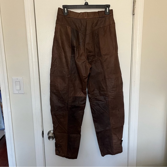 Avanti Brown Leather Pants - Picture 6 of 16